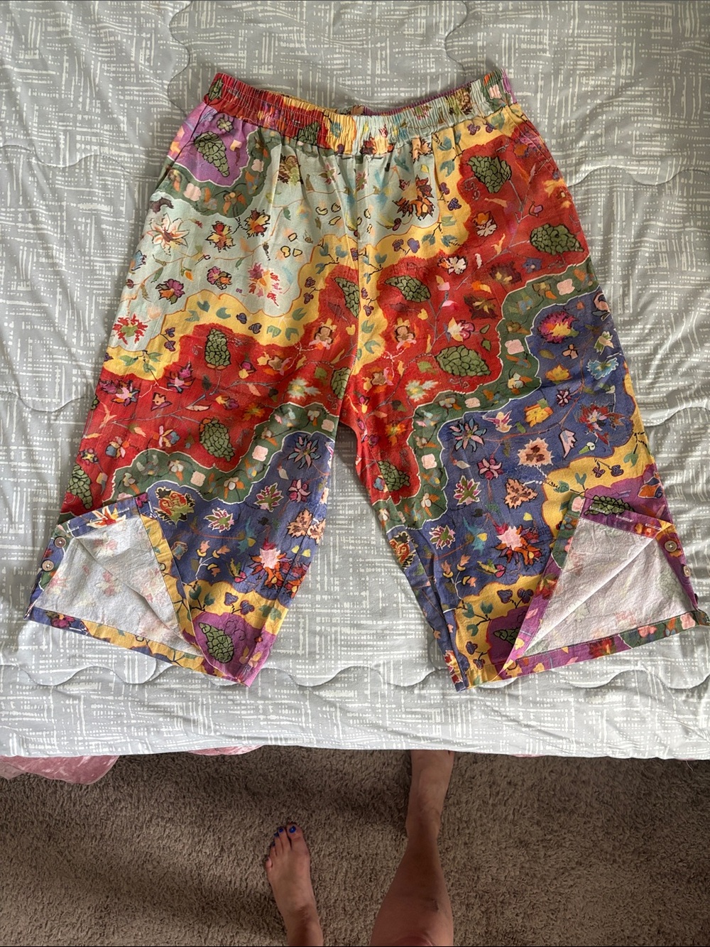 Colorful Floral Patchwork Lounge Shorts